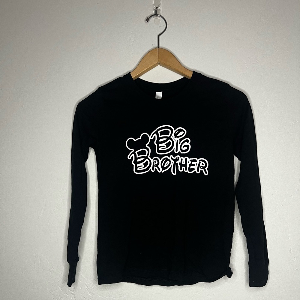 Bella Canvas Black 'Big Brother' Disney Long Sleeve Tee